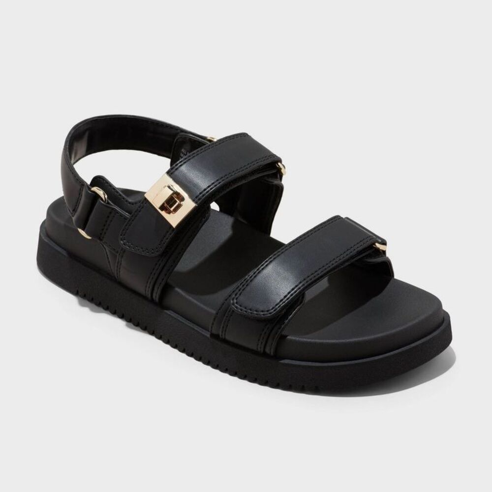 A New Day - Women's Jonie Footbed Sandals - A New Day Black 8. Black